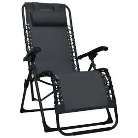 Tumbona plegable de terraza textileno negra de , Tumbonas - Ref: Foro24-47899, Precio: 99,70 €, Descuento: %