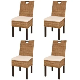 Sillas de comedor 4 unidades ratán kubu madera de mango de , Sillas de comedor - Ref: Foro24-274362, Precio: 418,21 €, Descue...
