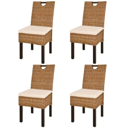 Sillas de comedor 4 unidades ratán kubu madera de mango de , Sillas de comedor - Ref: Foro24-274362, Precio: 418,21 €, Descue...