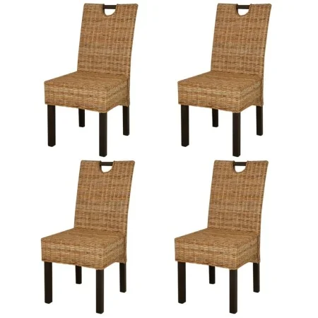 Silla de comedor 4 uds Kubu ratán madera de mango de , Sillas de comedor - Ref: Foro24-274360, Precio: 382,07 €, Descuento: %