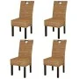 Silla de comedor 4 uds Kubu ratán madera de mango de , Sillas de comedor - Ref: Foro24-274360, Precio: 382,07 €, Descuento: %