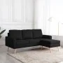 Sofá de 3 plazas con reposapiés de tela negro de , Sofás - Ref: Foro24-288732, Precio: 444,25 €, Descuento: %