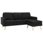 Sofá de 3 plazas con reposapiés de tela negro de , Sofás - Ref: Foro24-288732, Precio: 444,25 €, Descuento: %