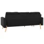 Sofá de 3 plazas con reposapiés de tela negro de , Sofás - Ref: Foro24-288732, Precio: 444,25 €, Descuento: %
