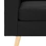 Sofá de 3 plazas con reposapiés de tela negro de , Sofás - Ref: Foro24-288732, Precio: 444,25 €, Descuento: %