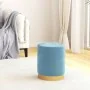 Taburete con almacenaje redondo terciopelo azul claro de , Taburetes y sillas plegables - Ref: Foro24-340291, Precio: 49,44 €...