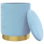Taburete con almacenaje redondo terciopelo azul claro de , Taburetes y sillas plegables - Ref: Foro24-340291, Precio: 49,44 €...