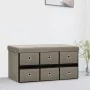 Banco de almacenaje plegable lino sintético taupé 76x38x38 cm von , Bänke für Hallen und Lager - Ref: Foro24-338817, Preis: 7...