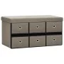 Banco de almacenaje plegable lino sintético taupé 76x38x38 cm von , Bänke für Hallen und Lager - Ref: Foro24-338817, Preis: 7...