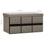Banco de almacenaje plegable lino sintético taupé 76x38x38 cm von , Bänke für Hallen und Lager - Ref: Foro24-338817, Preis: 7...