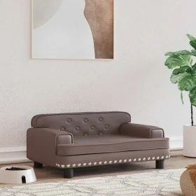 Cama para perros de cuero sintético marrón 70x45x30 cm de , Camas para perros - Ref: Foro24-171891, Precio: 83,70 €, Descuent...