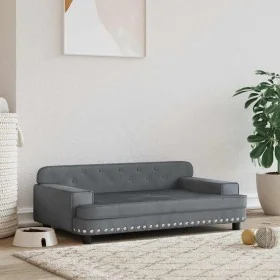 Cama para perros de terciopelo gris oscuro 90x53x30 cm de , Camas para perros - Ref: Foro24-171870, Precio: 116,32 €, Descuen...