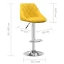 Taburete de bar de terciopelo amarillo mostaza de , Taburetes de cocina - Ref: Foro24-335301, Precio: 83,19 €, Descuento: %