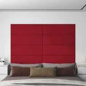 Paneles de pared 12 uds terciopelo rojo tinto 90x30 cm 3,24 m² von , Wandverkleidung - Ref: Foro24-343923, Preis: 88,87 €, Ra...