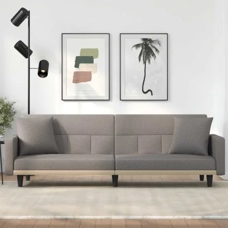 Sofá cama con cojines tela gris taupe by , Sofas - Ref: Foro24-351880, Price: 281,25 €, Discount: %