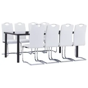 Juego de comedor 9 piezas cuero sintético blanco von , Möbelsets für Küchen und Esszimmer - Ref: Foro24-3053137, Preis: 847,1...