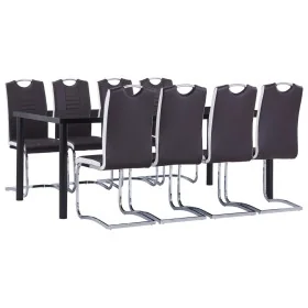 Juego de comedor 9 piezas cuero sintético marrón de , muebles para cocinas y comedores - Ref: Foro24-3053168, Precio: 745,28 ...