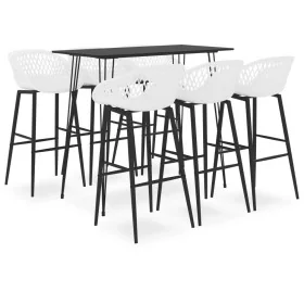 Mesa alta y taburetes de bar 7 piezas negro y blanco de , muebles para cocinas y comedores - Ref: Foro24-3057390, Precio: 466...