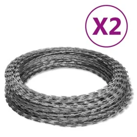 Alambre de espino rollo helicoidal 2 uds acero galvanizado 60 m by , Chains, wire and rope - Ref: Foro24-3057513, Price: 63,5...