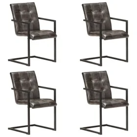 Sillas voladizas comedor 4 uds cuero auténtico gris envejecido de , Sillas de comedor - Ref: Foro24-3059818, Precio: 549,51 €...