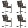 Sillas voladizas comedor 4 uds cuero auténtico gris envejecido de , Sillas de comedor - Ref: Foro24-3059818, Precio: 549,51 €...