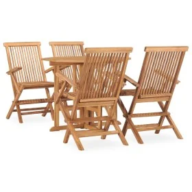 Set de comedor de jardín plegable 5 pzas madera maciza de teca de , Conjuntos de jardín - Ref: Foro24-3059980, Precio: 497,32...