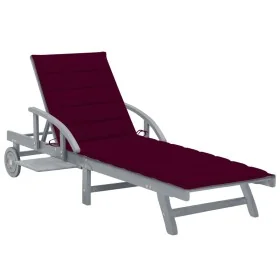Tumbona de jardín con cojín madera maciza de acacia by , Loungers - Ref: Foro24-3061338, Price: 203,20 €, Discount: %