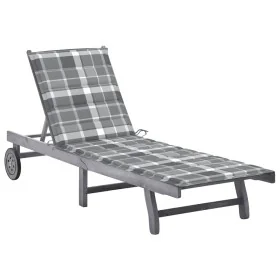 Tumbona de jardín con cojín madera maciza de acacia gris by , Loungers - Ref: Foro24-3061373, Price: 195,81 €, Discount: %