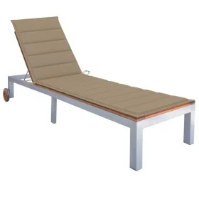 Tumbona con cojín madera maciza de acacia y acero galvanizado de , Tumbonas - Ref: Foro24-3061545, Precio: 270,05 €, Descuent...