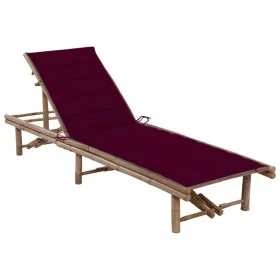 Tumbona de jardín con cojín bambú by , Loungers - Ref: Foro24-3061641, Price: 206,85 €, Discount: %