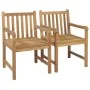 Sillas de jardín 2 uds madera de teca con cojines blanco crema de , Sillas de jardín - Ref: Foro24-3062747, Precio: 300,30 €,...