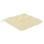 Sillas de jardín 2 uds madera de teca con cojines blanco crema de , Sillas de jardín - Ref: Foro24-3062747, Precio: 300,30 €,...