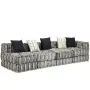 Puf modular de 4 plazas de tela de rayas grises de , Cojines para sillas y sofás - Ref: Foro24-244982, Precio: 903,46 €, Desc...