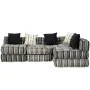 Puf modular de 4 plazas de tela de rayas grises de , Cojines para sillas y sofás - Ref: Foro24-244982, Precio: 903,46 €, Desc...