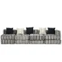 Puf modular de 4 plazas de tela de rayas grises de , Cojines para sillas y sofás - Ref: Foro24-244982, Precio: 903,46 €, Desc...