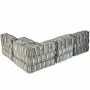 Puf modular de 4 plazas de tela de rayas grises de , Cojines para sillas y sofás - Ref: Foro24-244982, Precio: 903,46 €, Desc...