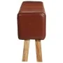 Banco potro gimnasio cuero y madera acacia maciza marrón 160 cm by , Dining and kitchen benches - Ref: Foro24-320607, Price: ...