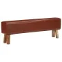 Banco potro gimnasio cuero y madera acacia maciza marrón 160 cm by , Dining and kitchen benches - Ref: Foro24-320607, Price: ...