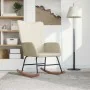 Silla mecedora de terciopelo blanco crema de , Mecedoras - Ref: Foro24-327752, Precio: 124,03 €, Descuento: %