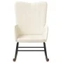 Silla mecedora de terciopelo blanco crema de , Mecedoras - Ref: Foro24-327752, Precio: 124,03 €, Descuento: %