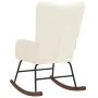 Silla mecedora de terciopelo blanco crema de , Mecedoras - Ref: Foro24-327752, Precio: 124,03 €, Descuento: %