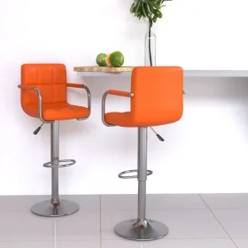 Taburetes de cocina 2 unidades cuero sintético naranja de , Taburetes de cocina - Ref: Foro24-334600, Precio: 149,37 €, Descu...