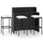 Set muebles de bar para jardín 4 piezas y cojines negro de , Conjuntos de jardín - Ref: Foro24-3064876, Precio: 368,72 €, Des...