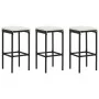 Set muebles de bar para jardín 4 piezas y cojines negro de , Conjuntos de jardín - Ref: Foro24-3064876, Precio: 368,72 €, Des...