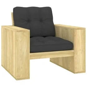 Silla de jardín y cojines gris antracita madera pino impregnada von , Gartenstühle - Ref: Foro24-3065741, Preis: 176,93 €, Ra...