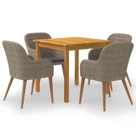 Juego de comedor para jardín 5 piezas marrón de , Conjuntos de jardín - Ref: Foro24-3067733, Precio: 577,23 €, Descuento: %