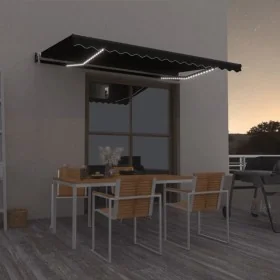Toldo automático LED sensor de viento gris antracita 400x350 cm by , Awnings - Ref: Foro24-3069194, Price: 932,56 €, Discount: %