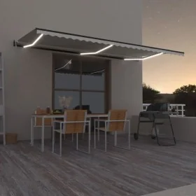 Toldo automático con LED sensor de viento crema 600x350 cm de , Toldos - Ref: Foro24-3069252, Precio: 862,15 €, Descuento: %
