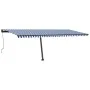 Toldo automático LED sensor de viento azul y blanco 600x350 cm by , Awnings - Ref: Foro24-3069891, Price: 973,35 €, Discount: %