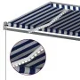 Toldo automático LED sensor de viento azul y blanco 600x350 cm by , Awnings - Ref: Foro24-3069891, Price: 973,35 €, Discount: %